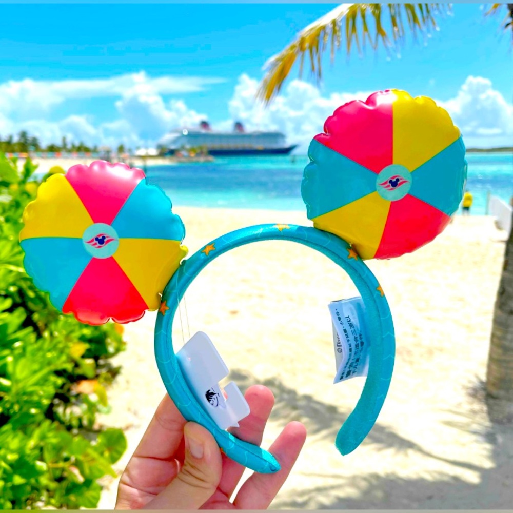 Disney Cruise Line Castaway Cay Inflatable Beach Ball Ear Headband NWT